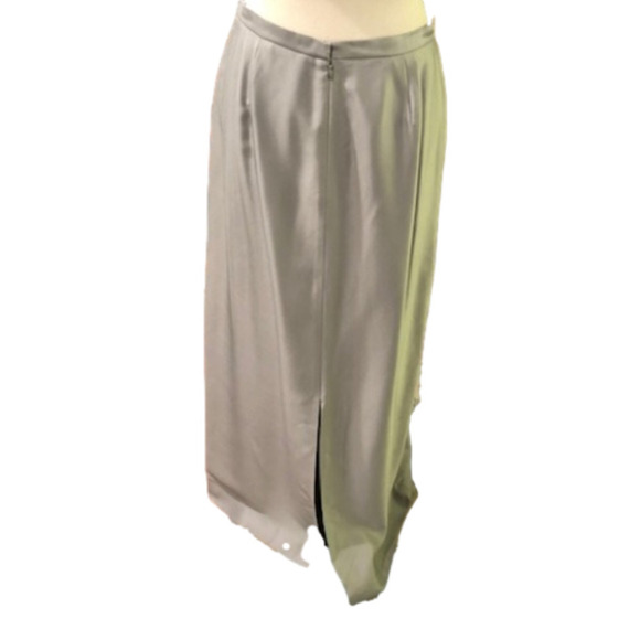 𝅺INC Gunmetal Gray Silk Maxi Pencil Skirt, Size 10 - Picture 8 of 9